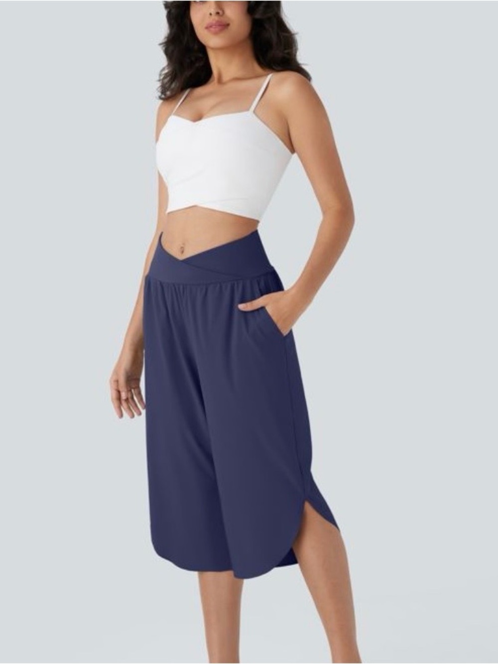 Halara Breezeful High Waisted Crossover Waist Capri Pants